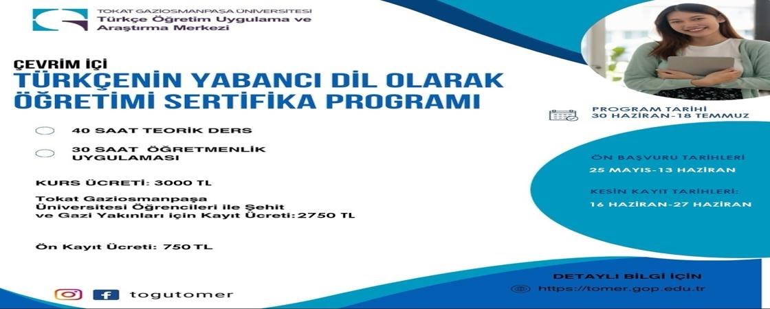 THE CERTIFICATE PROGRAM FOR TEACHING TURKISH AS A FOREIGN LANGUAGE IS STARTING!